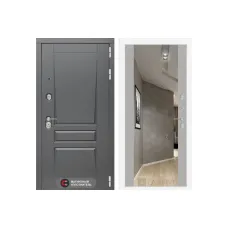 Входная дверь labirint Платинум с Зеркалом Максимум Грей софт