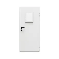 Дверь противопожарная металлическая ДПР-Олимп-01/30К дымогазонепроницаемая для мед. учреждений (0950-2075), правая, RAL 7035